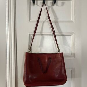 Dark red madewell transport tote